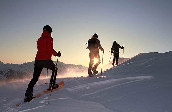 Snow-shoe hiking